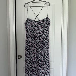 Banana Republic Pintuck Pleat Floral Midi Dress Size 16